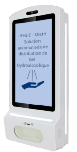 le hygie distribue automatiquement du gel hydroalcoolique